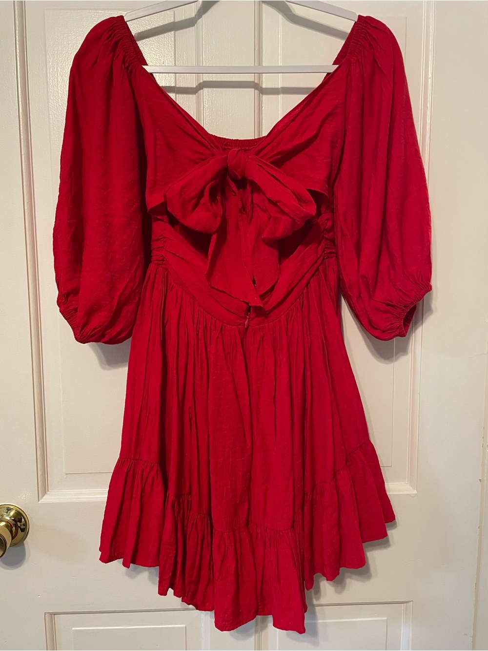 Red Mini Ruffle Dress - Picture 5 of 6